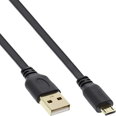 InLine 31720F mikro-USB 2.0 platt kabel, USB-A-kontakt till mikro-B-kontakt, 2 m InLine 31720F mikro-USB 2.0 platt kabel, USB-A-kontakt till mikro-B-kontakt, 2 m