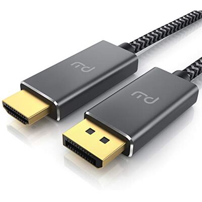 CSL-Computer 4K 3 m Displayport 1,4 till HDMI-kabel – HDTV-kabel standard 2.0 – UHD 3840 x 2160 @ 60 Hz – 3-vägs avskärmning – kinkskydd – metallkontakt – ljud och video adapterkabel för projektor bärbar dator CSL-Computer 4K 3 m Displayport 1,4 till HDMI-kabel – HDTV-kabel standard 2.0 – UHD 3840 x 2160 @ 60 Hz – 3-vägs avskärmning – kinkskydd – metallkontakt – ljud och video adapterkabel för projektor bärbar dator