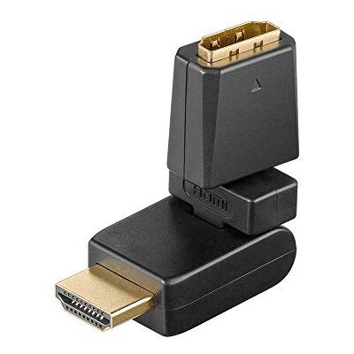 goobay 60757 HDMI adapter 360°, förgylld, HDMI uttag (typ A) > HDMI-kontakt (typ A), vinklad goobay 60757 HDMI adapter 360°, förgylld, HDMI uttag (typ A) > HDMI-kontakt (typ A), vinklad