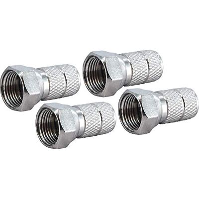 SCHWAIGER GmbH -FST6504 531–F-skruvkontakt set om 4/6,5 mm diameter/för koaxialkabel/anslutning av kontakt och kabel/4 stycken/silver, nickel SCHWAIGER GmbH -FST6504 531–F-skruvkontakt set om 4/6,5 mm diameter/för koaxialkabel/anslutning av kontakt och kabel/4 stycken/silver, nickel