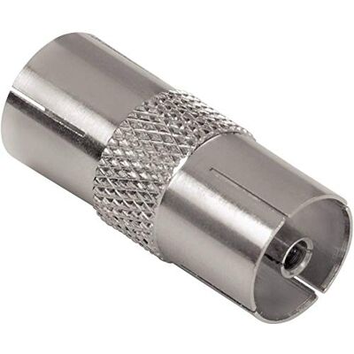 Hama antennadapter (koaxkoppling till koaxkoppling, skärmad, metall) silver Hama antennadapter (koaxkoppling till koaxkoppling, skärmad, metall) silver