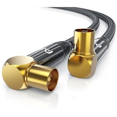 CSL-Computer CSL – 1 m HDTV antennkabel med Braiding till 90° vinkel – 135 dB 75 ohm – DVB-T och DVB CSL-Computer CSL – 1 m HDTV antennkabel med Braiding till 90° vinkel – 135 dB 75 ohm – DVB-T och DVB