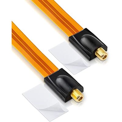 conecto fönstermatning 26 cm, F-uttag till F-uttag, 2 självhäftande kuddar, guldpläterade, koppar, set om 2 conecto fönstermatning 26 cm, F-uttag till F-uttag, 2 självhäftande kuddar, guldpläterade, koppar, set om 2
