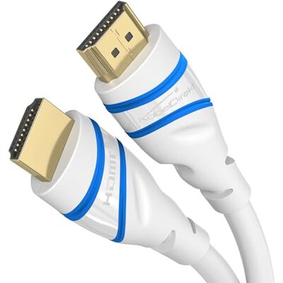 KabelDirekt – 10K & 8K HDMI 2.1 Kabel – 1,5m, vit, certifierad HDMI 2.1b – Ultra High Speed Kabel för PC, PS5, Xbox, monitor och TV KabelDirekt – 10K & 8K HDMI 2.1 Kabel – 1,5m, vit, certifierad HDMI 2.1b – Ultra High Speed Kabel för PC, PS5, Xbox, monitor och TV