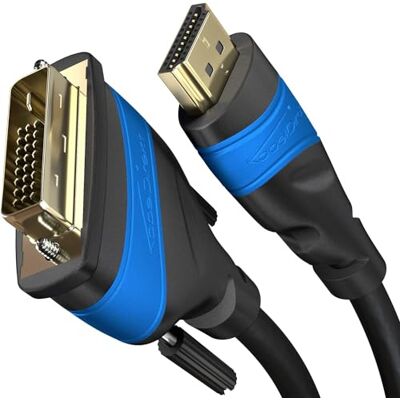 KabelDirekt – HDMI- till DVI-kabel – 0,5m DVI-D 24+1 med höghastighet, 1080p full HD 3D KabelDirekt – HDMI- till DVI-kabel – 0,5m DVI-D 24+1 med höghastighet, 1080p full HD 3D