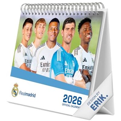 Grupo Erik Desk Calendar 2026 Real Madrid Calendar 2026 Month To View Monthly Desk Planner, Desktop Gifts Under 10 Pounds Real Madrid Gifts For Friends Grupo Erik Desk Calendar 2026 Real Madrid Calendar 2026 Month To View Monthly Desk Planner, Desktop Gifts Under 10 Pounds Real Madrid Gifts For Friends
