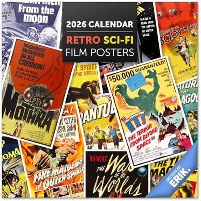 Grupo Erik Wall Calendar 2026 Retro Sci-Fi Film Calendar 2026 Square 30 x 30 cm 12 x 12 inches Wall Planner, Family Planner Month To View Film Lovers Gifts For Friends Grupo Erik Wall Calendar 2026 Retro Sci-Fi Film Calendar 2026 Square 30 x 30 cm 12 x 12 inches Wall Planner, Family Planner Month To View Film Lovers Gifts For Friends