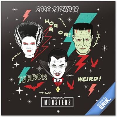 Grupo Erik Wall Calendar 2026 Universal Monsters Calendar 2026 Square 30 x 30 cm 12 x 12 inches Wall Planner, Family Planner Month To View Universal Classic Monsters Gifts For Friends Grupo Erik Wall Calendar 2026 Universal Monsters Calendar 2026 Square 30 x 30 cm 12 x 12 inches Wall Planner, Family Planner Month To View Universal Classic Monsters Gifts For Friends