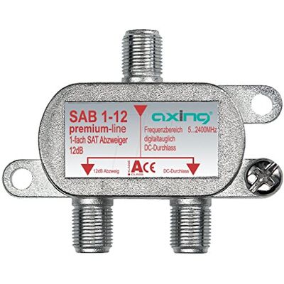 Axing SAB 1-12 1-fack SAT-avskiljare med 12 dB avskärmningsdämpning (5–2400 MHz) Axing SAB 1-12 1-fack SAT-avskiljare med 12 dB avskärmningsdämpning (5–2400 MHz)