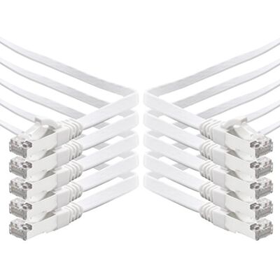 1aTTack.de 0,25 m vit 10 stycken CAT.7 Gigabit Ethernet LAN flatbandkabel (RJ45) nätverkskabel rå kabel (10Gbit / s) installationskabel platt tunn kompatibel med Cat.5 Cat.5e Cat.6 1aTTack.de 0,25 m vit 10 stycken CAT.7 Gigabit Ethernet LAN flatbandkabel (RJ45) nätverkskabel rå kabel (10Gbit / s) installationskabel platt tunn kompatibel med Cat.5 Cat.5e Cat.6
