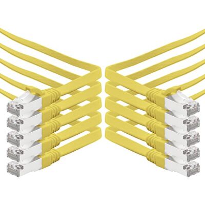1aTTack.de 0,25 m gul 10 stycken CAT.7 Gigabit Ethernet LAN platt bandkabel (RJ45) nätverkskabel rå kabel (10Gbit / s) installationskabel platt tunn kompatibel med Cat.5 Cat.5e Cat.6 1aTTack.de 0,25 m gul 10 stycken CAT.7 Gigabit Ethernet LAN platt bandkabel (RJ45) nätverkskabel rå kabel (10Gbit / s) installationskabel platt tunn kompatibel med Cat.5 Cat.5e Cat.6