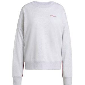 adidas Kobiety Seasonal Essentials Colorpop Sweatshirt with Embroidered Graphic, light grey heather/active maroon, XL adidas Kobiety Seasonal Essentials Colorpop Sweatshirt with Embroidered Graphic, light grey heather/active maroon, XL