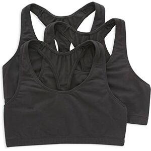 Hanes Women's Racerback Bralette Pack, Low Impact Sports Bra, Solid or Assorted, 3-Pack, Black/Black/Black Hanes Women's Racerback Bralette Pack, Low Impact Sports Bra, Solid or Assorted, 3-Pack, Black/Black/Black