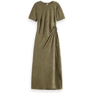 Scotch & Soda Scotch & läsk krossad satin omlottklänning, tvättad militär 335, 34 Scotch & Soda Scotch & läsk krossad satin omlottklänning, tvättad militär 335, 34