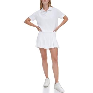 DKNY Kvinnors Tech Pique pleated kort, vit, liten, Vit, S DKNY Kvinnors Tech Pique pleated kort, vit, liten, Vit, S