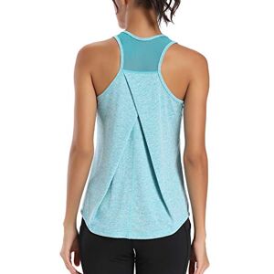 Aeuui Damträningstoppar, racerback-tanktoppar, nättyg, yogaskjortor, atletisk löparlinne, ärmlös, fitnesskläder, Havsblått, XL Aeuui Damträningstoppar, racerback-tanktoppar, nättyg, yogaskjortor, atletisk löparlinne, ärmlös, fitnesskläder, Havsblått, XL