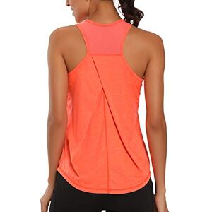Aeuui Damträningstoppar, racerback-tanktoppar, nättyg, yogaskjortor, atletisk löparlinne, ärmlös, fitnesskläder, apelsin, S Aeuui Damträningstoppar, racerback-tanktoppar, nättyg, yogaskjortor, atletisk löparlinne, ärmlös, fitnesskläder, apelsin, S