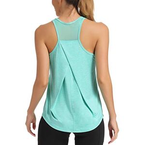 Aeuui Damträningstoppar, racerback-tanktoppar, nättyg, yogaskjortor, atletisk löparlinne, ärmlös, fitnesskläder, Grön, S Aeuui Damträningstoppar, racerback-tanktoppar, nättyg, yogaskjortor, atletisk löparlinne, ärmlös, fitnesskläder, Grön, S