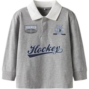 NAME IT Nmmsido Ls Nreg Polo Top, Grå melange, 104 NAME IT Nmmsido Ls Nreg Polo Top, Grå melange, 104