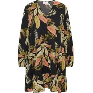 MAHISHA Långärmad damklänning, 21325329-MA01, svart, flerfärgad, L, Långärmad klänning, L MAHISHA Långärmad damklänning, 21325329-MA01, svart, flerfärgad, L, Långärmad klänning, L