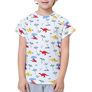 MEETYOO Pojkar Rash Guard Kortärmad, Barn UPF 50+ Solskydd, Simtoppar, snabbtorkande, utslagsväst, ålder 6-12, Vitt, L MEETYOO Pojkar Rash Guard Kortärmad, Barn UPF 50+ Solskydd, Simtoppar, snabbtorkande, utslagsväst, ålder 6-12, Vitt, L