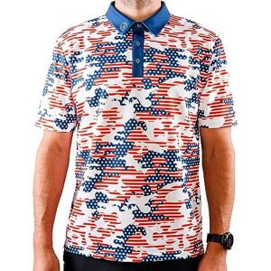 GP Golf pikétröjor för män – herr pikétröja, golfskjortor, kortärmad – fukttransporterande och anti-rynk performance pikétröja, US-flagga, XL GP Golf pikétröjor för män – herr pikétröja, golfskjortor, kortärmad – fukttransporterande och anti-rynk performance pikétröja, US-flagga, XL