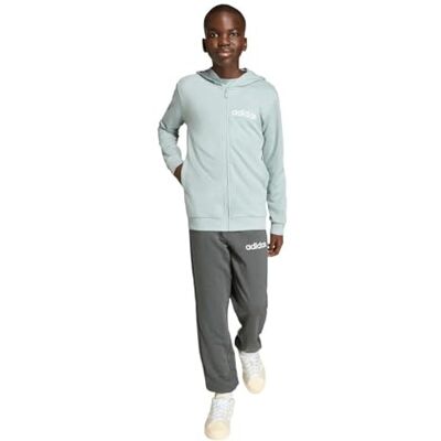 adidas Uniseks dzieci ESSENTIALS LINEAR TRACKSUIT, Wonder Sage/white, 11-12 Years adidas Uniseks dzieci ESSENTIALS LINEAR TRACKSUIT, Wonder Sage/white, 11-12 Years