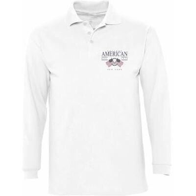 AMERICAN COLLEGE USA American College Cardigan Långärmad Pikétröja Barn, Vitt och blått, 6 �r AMERICAN COLLEGE USA American College Cardigan Långärmad Pikétröja Barn, Vitt och blått, 6 �r