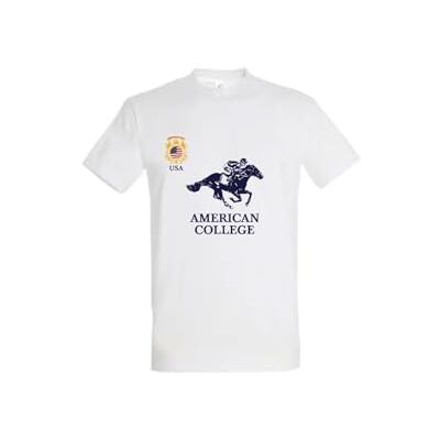 AMERICAN COLLEGE USA T-shirts med korta ärmar unisex T-shirt barn och pojkar, Vit, 6 år AMERICAN COLLEGE USA T-shirts med korta ärmar unisex T-shirt barn och pojkar, Vit, 6 år