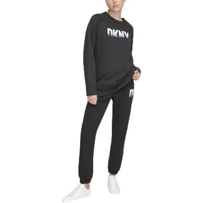 DKNY Dam Fade Away Logo Relax Byxor Sweatpants, svart, XL DKNY Dam Fade Away Logo Relax Byxor Sweatpants, svart, XL