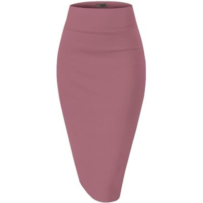 Hybrid & Company Dam Premium Nylon Ponte Stretch Hög Midja Penndräkt Kjol Under knät, 1073t-mörk ros, S Hybrid & Company Dam Premium Nylon Ponte Stretch Hög Midja Penndräkt Kjol Under knät, 1073t-mörk ros, S
