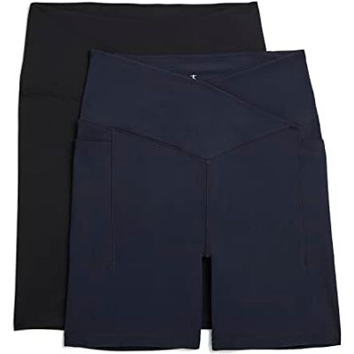 Danskin Women's 2-Pack 7" Active Bike Shorts, Black Salt/Neo Navy, Small Danskin Women's 2-Pack 7" Active Bike Shorts, Black Salt/Neo Navy, Small
