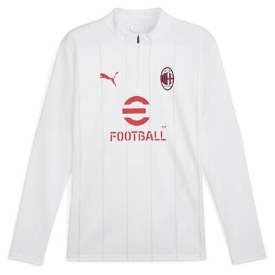 PUMA A.C. Milan Prematch 1/4 dragkedja topp, sportig fotbolls- och träningsjacka, officiell produkt, vit, vuxen, M PUMA A.C. Milan Prematch 1/4 dragkedja topp, sportig fotbolls- och träningsjacka, officiell produkt, vit, vuxen, M