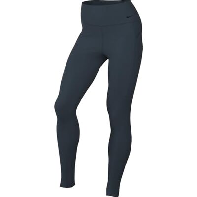 NIKE Pants W Nk Df Universa Hr Tght, Armory Navy/svart, DQ5996-478, XS NIKE Pants W Nk Df Universa Hr Tght, Armory Navy/svart, DQ5996-478, XS