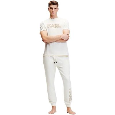 KARL LAGERFELD Flock Logo Joggers Track Pants, Pristin, XL KARL LAGERFELD Flock Logo Joggers Track Pants, Pristin, XL