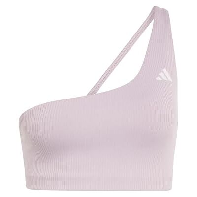 adidas Kobiety Optime Workout Rib One Shoulder Light Support Bra, preloved fig, XS adidas Kobiety Optime Workout Rib One Shoulder Light Support Bra, preloved fig, XS
