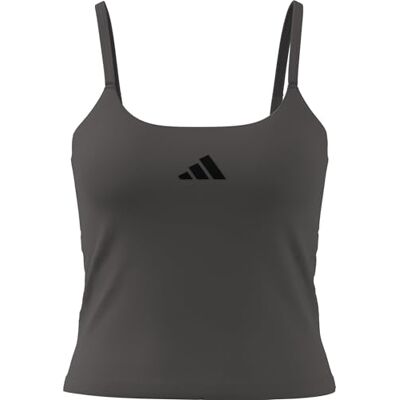 adidas Kobiety Optime Workout Tank with integrated Light Support Bra, charcoal, XL adidas Kobiety Optime Workout Tank with integrated Light Support Bra, charcoal, XL