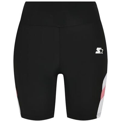 Starter Black Label dam cykelshorts sportiga korta byxor, hög bred linning, med sidoränder, storlek XS till XL, svart/vit, S Starter Black Label dam cykelshorts sportiga korta byxor, hög bred linning, med sidoränder, storlek XS till XL, svart/vit, S
