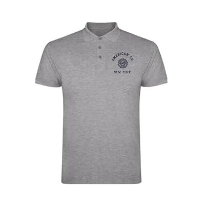AMERICAN COLLEGE USA Pikétröjor sport andas tryckta kläder unisex barn pojkar och flickor casual modell ACPLW4 MELL grå 16 år, Färg: grå, 16 �r AMERICAN COLLEGE USA Pikétröjor sport andas tryckta kläder unisex barn pojkar och flickor casual modell ACPLW4 MELL grå 16 år, Färg: grå, 16 �r