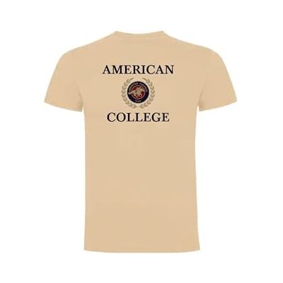 AMERICAN COLLEGE USA T-shirts sport andas tryckta unisex kläder barn pojkar och flickor casual modell ACTSW7 beige L, Beige färg, L AMERICAN COLLEGE USA T-shirts sport andas tryckta unisex kläder barn pojkar och flickor casual modell ACTSW7 beige L, Beige färg, L