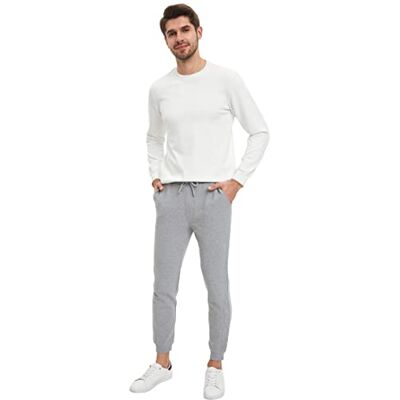 DeFacto Joggingbyxor för män – sportbyxor för män (grå melange, XXL), Grå melange, XXL DeFacto Joggingbyxor för män – sportbyxor för män (grå melange, XXL), Grå melange, XXL