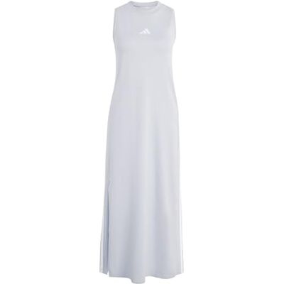 adidas Kobiety ESSENTIALS 3-STRIPES LONG RACERBACK DRESS, halo silver/white, XS adidas Kobiety ESSENTIALS 3-STRIPES LONG RACERBACK DRESS, halo silver/white, XS