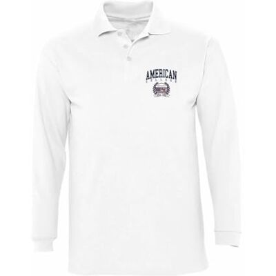 AMERICAN COLLEGE USA American College Cardigan Långärmad Pikétröja Barn, Vitt och blått, 14 �r AMERICAN COLLEGE USA American College Cardigan Långärmad Pikétröja Barn, Vitt och blått, 14 �r