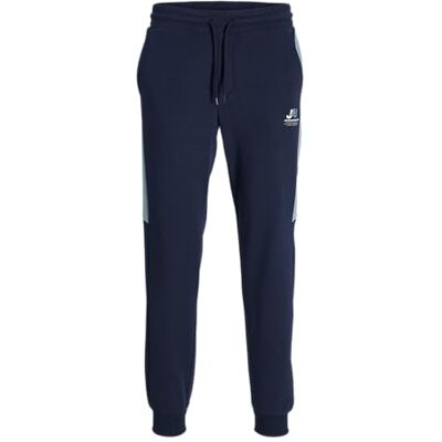 JACK&JONES JUNIOR joggingbyxor, Jpstgordon Jjkylo sweatpants Mni, Marinblazer/detalj: blockerande gulblå/avslappnad passform, 116 JACK&JONES JUNIOR joggingbyxor, Jpstgordon Jjkylo sweatpants Mni, Marinblazer/detalj: blockerande gulblå/avslappnad passform, 116