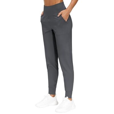 THE GYM PEOPLE Joggingbyxor för kvinnor lätta atletiska leggings avsmalnande loungebyxor för träning, yoga, löpning, Mörkgrått, L THE GYM PEOPLE Joggingbyxor för kvinnor lätta atletiska leggings avsmalnande loungebyxor för träning, yoga, löpning, Mörkgrått, L