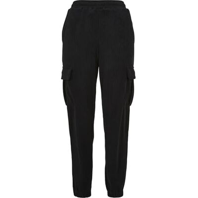 Urban Classics Dam, hög midja, sammet, ribb, cargo, sweatpants, byxor, svart, XS Urban Classics Dam, hög midja, sammet, ribb, cargo, sweatpants, byxor, svart, XS