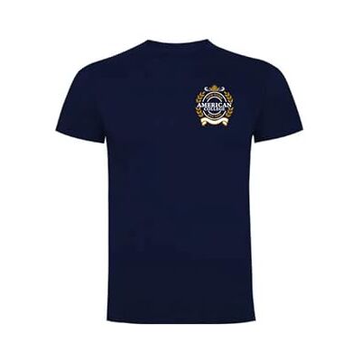 AMERICAN COLLEGE USA T-shirts sport andas tryckta unisex kläder barn pojkar och flickor casual modell ACTSW5 marinblå XS, Färg: blå, XS AMERICAN COLLEGE USA T-shirts sport andas tryckta unisex kläder barn pojkar och flickor casual modell ACTSW5 marinblå XS, Färg: blå, XS
