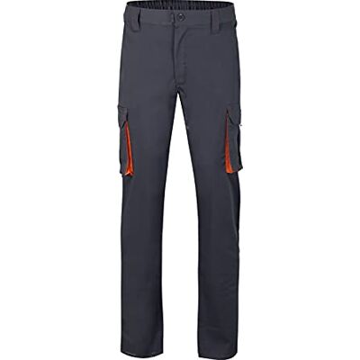 VELILLA Unisex 103024s Pantalón Bicolor Multibolsillos Color Gris Y Naranja Talla stretchbyxor, tvåfärgade, flera fickor, grå och orange, storlek 50, 40 DE VELILLA Unisex 103024s Pantalón Bicolor Multibolsillos Color Gris Y Naranja Talla stretchbyxor, tvåfärgade, flera fickor, grå och orange, storlek 50, 40 DE
