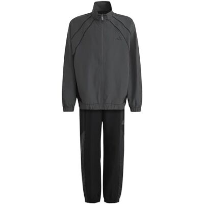 adidas unisex barn Color Block Woven Track Suit, grey six/black/white, 5-6 Years adidas unisex barn Color Block Woven Track Suit, grey six/black/white, 5-6 Years
