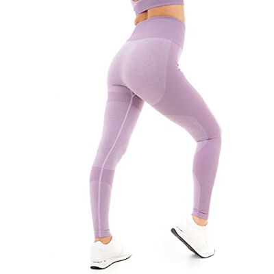 M17 Damleggings sport friidrott yoga marl ribb sömlösa stretchiga byxor med hög midja, Lila, L M17 Damleggings sport friidrott yoga marl ribb sömlösa stretchiga byxor med hög midja, Lila, L
